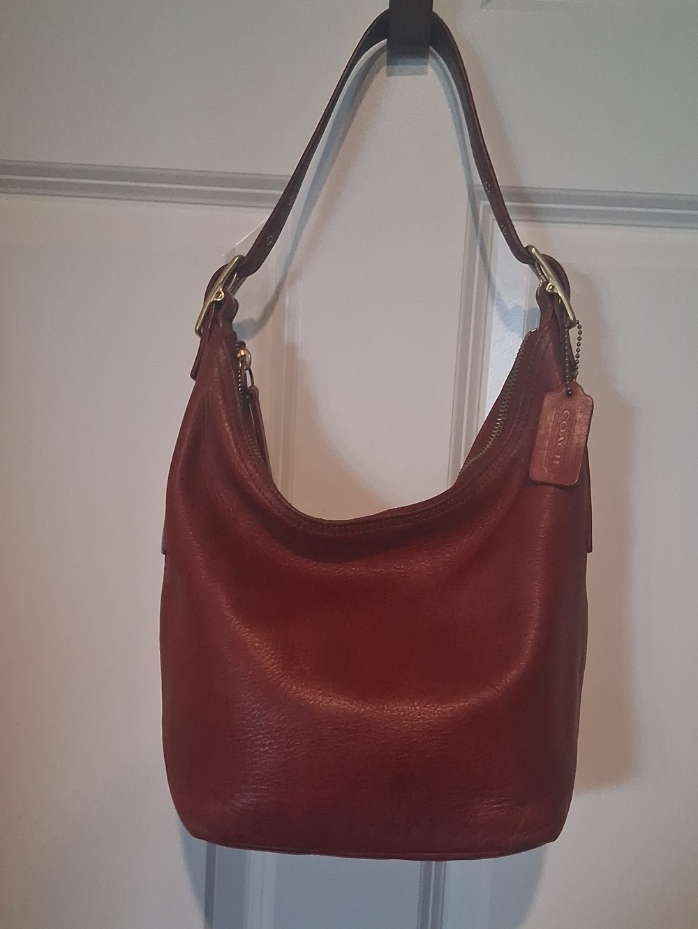 Vintage Coach Legacy Red Leather Shoulder Bag